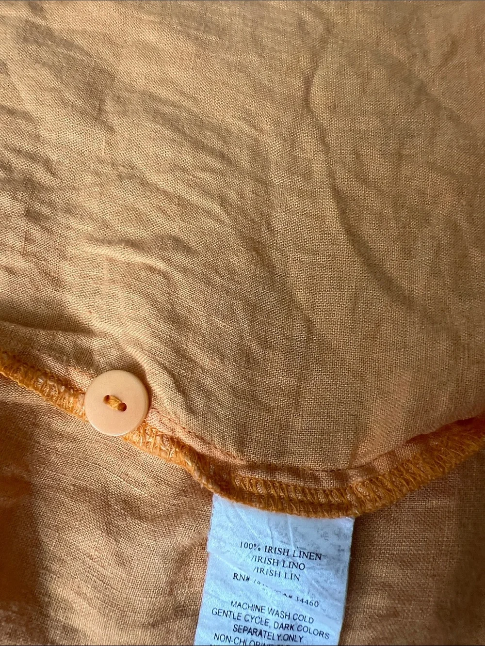 Eileen Fisher Mustard Yellow High-Low Linen Wrap Skirt